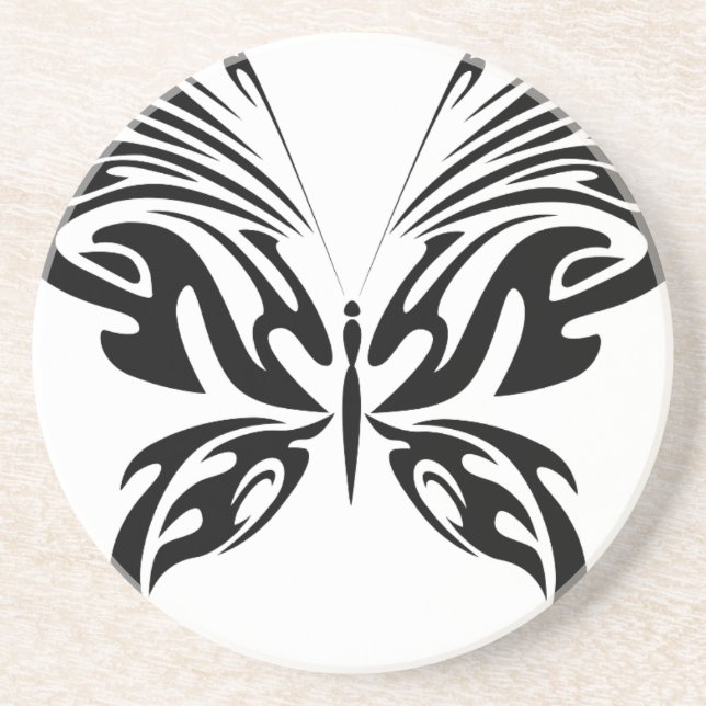 Abstrakter Schmetterling Sandstein Untersetzer (Vorne)