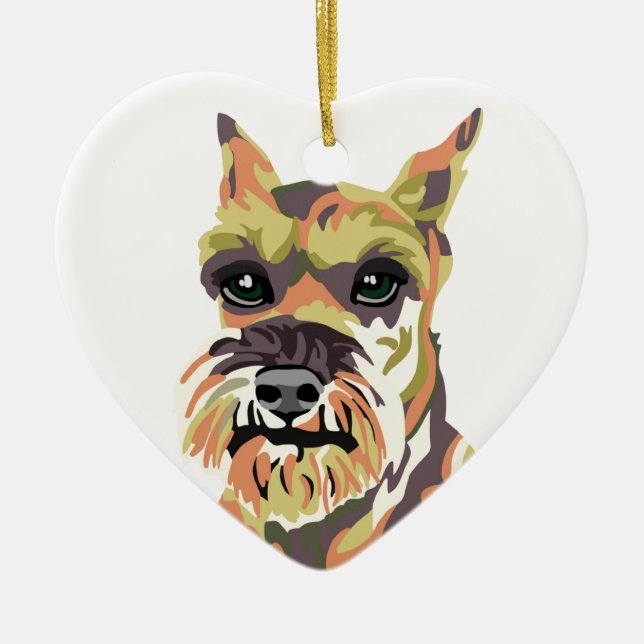 Abstrakter Schnauzer Keramik Ornament (Vorne)