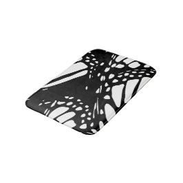 Abstrakter Schwarz-Weiß-Schmetterling Badematte