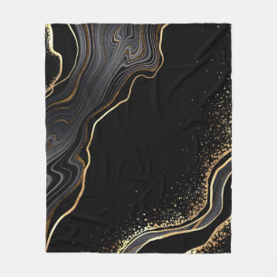 abstrakter schwarzer Achat-Hintergrund mit goldene Fleecedecke