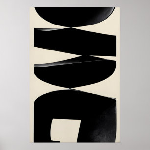 Abstrakter Schwarzer Formen Kunstprint Modernistis Poster