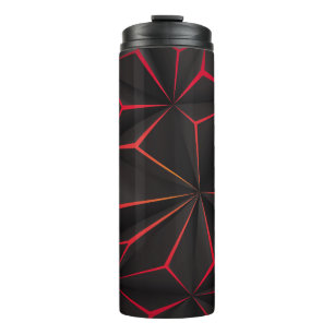 Abstrakter schwarzer Polygon-Rot-Licht-futuristisc Thermosbecher