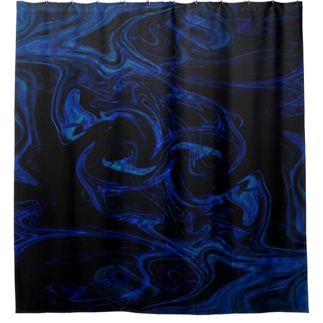 Abstrakter, schwarzer Swirl, Cool Duschvorhang (Vorderseite)