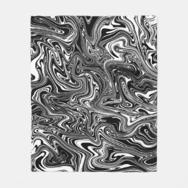 Abstrakter schwarzer und weißer Flüssig-Marmor Fleecedecke