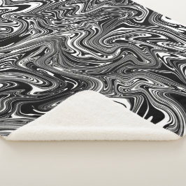 Abstrakter schwarzer und weißer Flüssig-Marmor Sherpadecke
