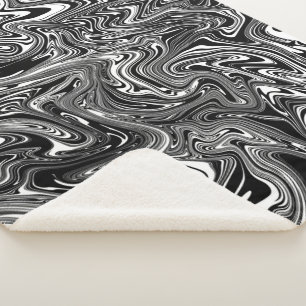 Abstrakter schwarzer und weißer Flüssig-Marmor Sherpadecke