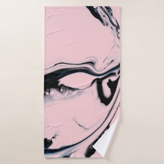 ABSTRAKTER, SCHWARZPINKPINK AUF PASTEL HINTERGRUND BADEHANDTUCH