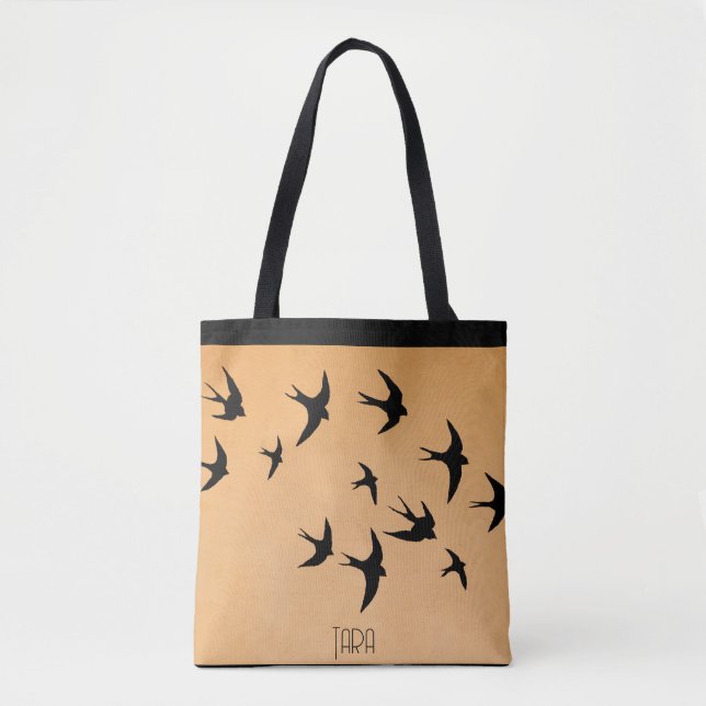 Abstrakter Seagull-Silhouette Tasche (Vorderseite)