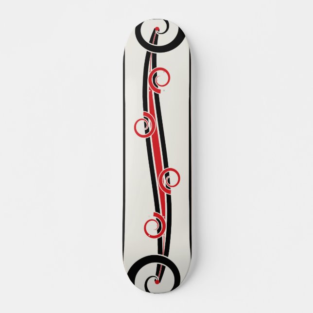 Abstrakter serpentinenförmiger Fluss Skateboard (Vorne)