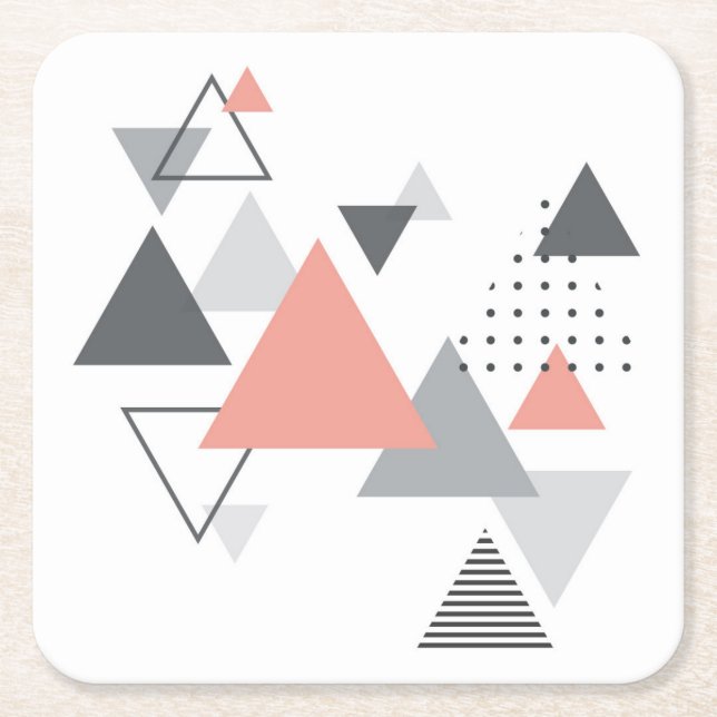 Abstrakter skandinavischer geometrischer Entwurf Rechteckiger Pappuntersetzer (Vorderseite)