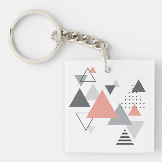 Abstrakter skandinavischer geometrischer Entwurf Schlüsselanhänger (Vorderseite)