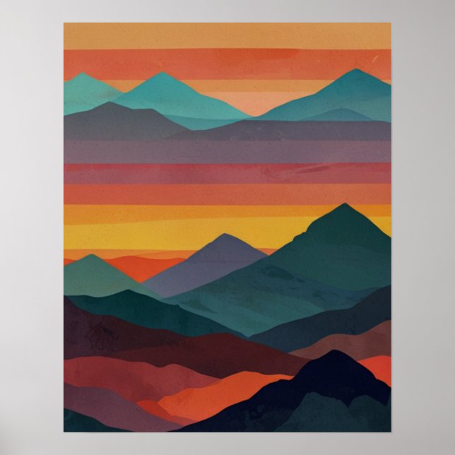 Abstrakter Sonnenaufgang Poster (Vorne)