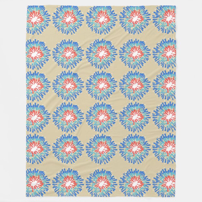 Abstrakter Sonnenblumenkachelhintergrund Fleecedecke (Vorderseite)