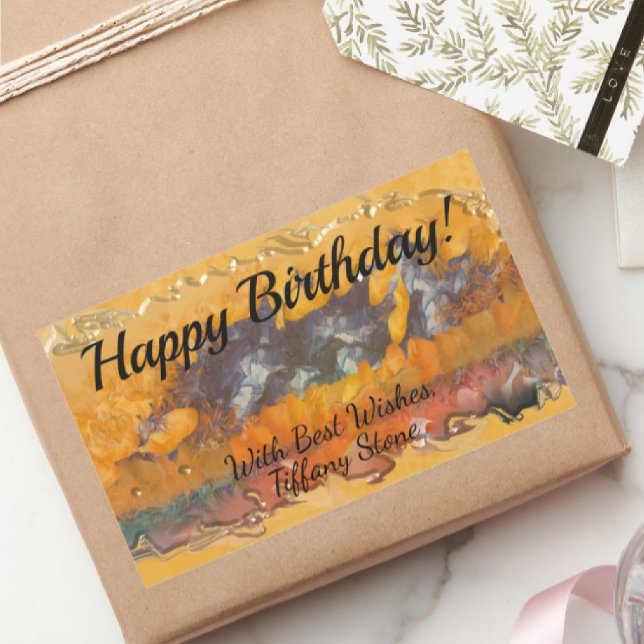 Abstrakter Sonnenuntergang 0612 Rechteckiger Aufkleber (Von Creator hochgeladen)