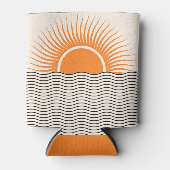 Abstrakter Sonnenuntergang: geometrische boho Deko Dosenkühler (Vorderseite)