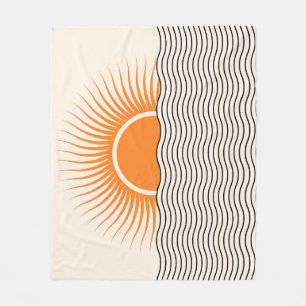Abstrakter Sonnenuntergang: geometrische boho Deko Fleecedecke