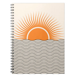 Abstrakter Sonnenuntergang: geometrische boho Deko Notizblock