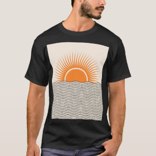 Abstrakter Sonnenuntergang: geometrische boho Deko T-Shirt