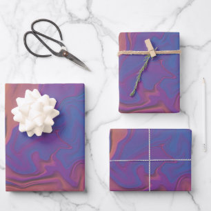 Abstrakter Sonnenuntergang Geschenkpapier Set