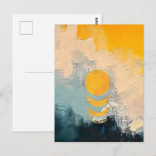 Abstrakter Sonnenuntergang – Goldene Ruhe über Hor Postkarte
