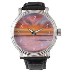 Abstrakter Sonnenuntergang von Tamarack Beach Armbanduhr