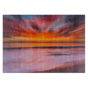 Abstrakter Sonnenuntergang von Tamarack Beach Schneidebrett