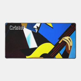 Abstrakter spanischer Gitarrist. Personalisiert Schreibtischunterlage