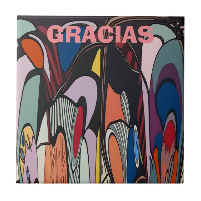 Abstrakter spanischer Stil Fliese (Vorderseite)