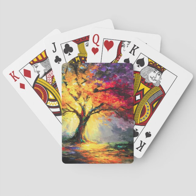 Abstrakter spiritueller Naturbaum des Lebens Spielkarten (Rückseite)