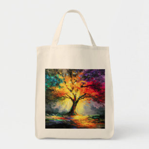 Abstrakter spiritueller Naturbaum des Lebens Tragetasche