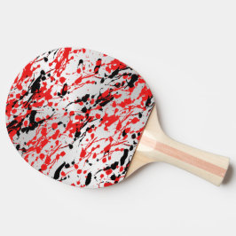 Abstrakter Splash und Tropfen in Schwarz und Rot Tischtennis Schläger