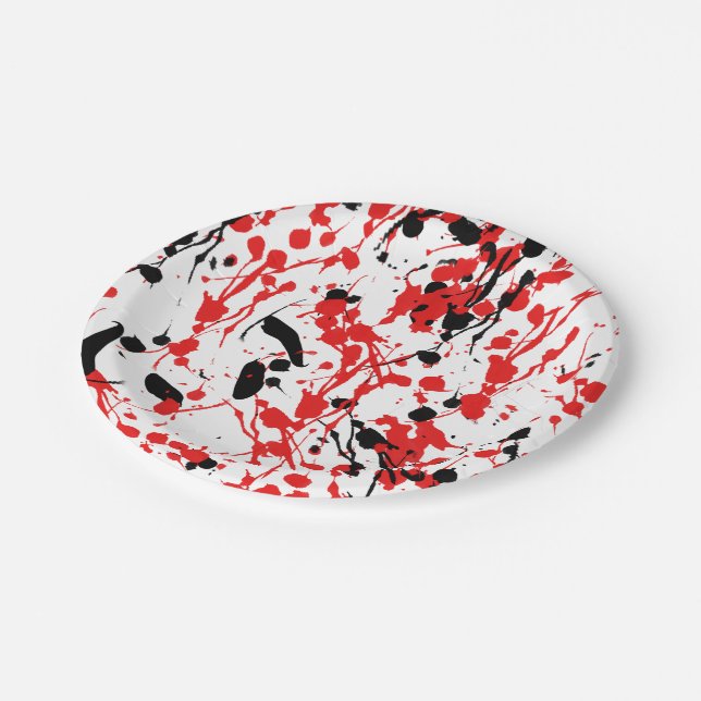 Abstrakter Splash und Tropfen Pappteller (Schrägansicht)