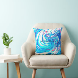 Abstrakter Spritzer  Acrylmalerei Swirl Kissen