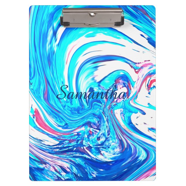 Abstrakter Spritzer  Acrylmalerei Swirl Klemmbrett (Vorderseite)