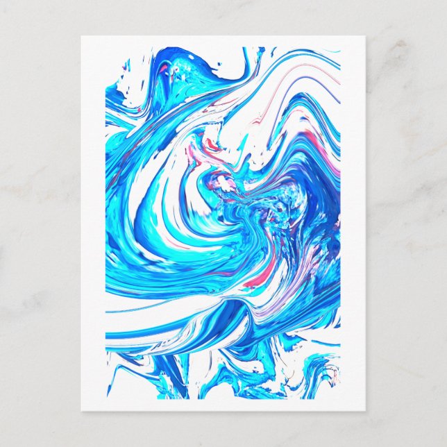 Abstrakter Spritzer  Acrylmalerei Swirl Postkarte (Vorderseite)