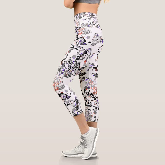 Abstrakter Spritzer Pinsel modern im Designstil Capri Leggings (Links)