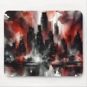 Abstrakter Stadtbild Leinwand Kunst Druck Mousepad