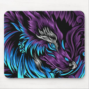Abstrakter Stammeswolf Mousepad