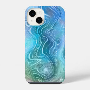 Abstrakter Stein aus flüssigem Marmor Textur Hinte iPhone 14 Hülle