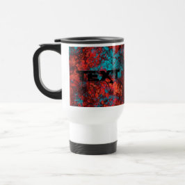 Abstrakter Stein Marmor mit dunkelorangefarbener M Reisebecher