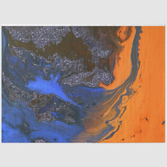 Abstrakter Stein Marmor mit dunkelorangefarbener M Seidenpapier (Vorderseite)