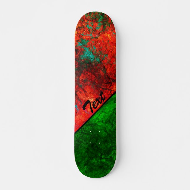 Abstrakter Stein Marmor mit dunkelorangefarbener S Skateboard (Vorne)