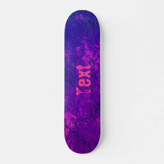 Abstrakter Stein Marmor mit Marinestextur, rosa vi Skateboard (Vorne)