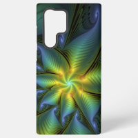 Abstrakter Stern, Shiny Blue Green Golden Fraktal 