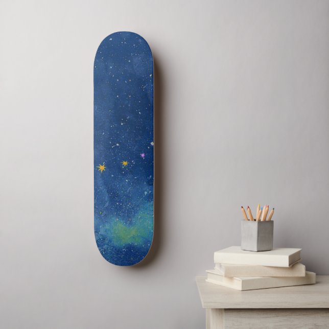 Abstrakter Sternenhimmel Skateboard (Wandkunst)