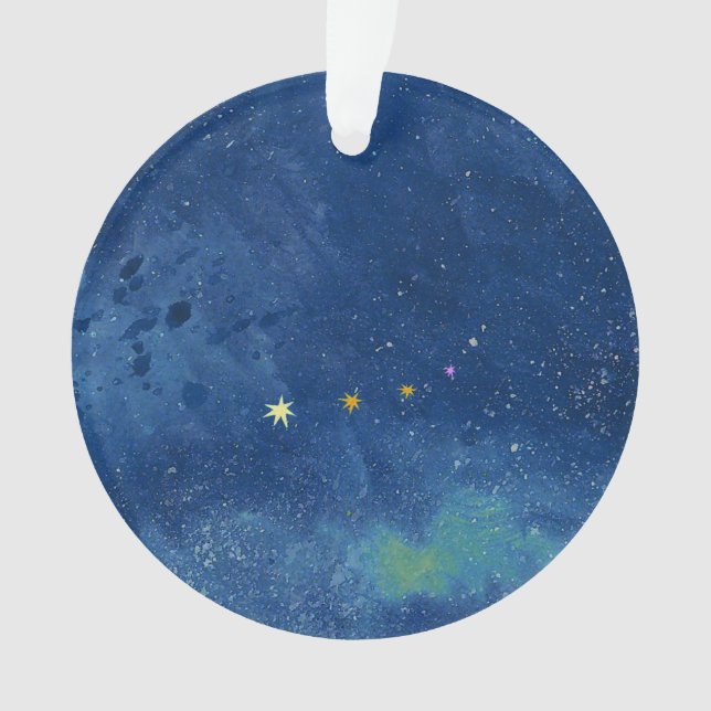 Abstrakter Sternenhimmel Wasserfarbnebel Ornament (Vorderseite)