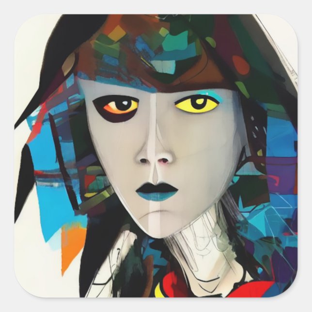 Abstrakter Sticker für den Girl Square (Vorderseite)