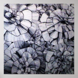 Abstrakter Stift Art Blume Poster