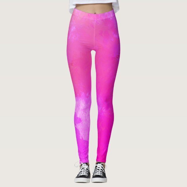 Abstrakter Stil in Pink Leggings (Vorderseite)