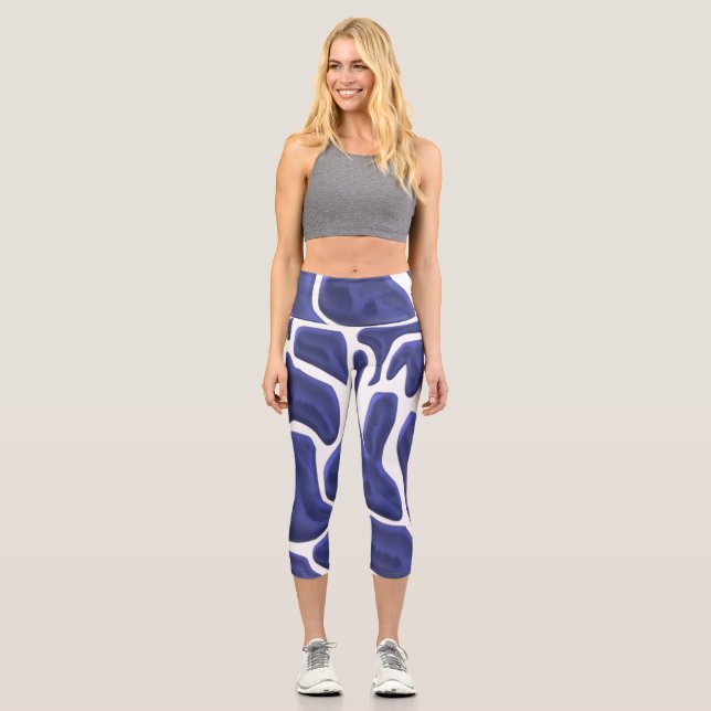 Abstrakter Stil mit moderner Kunst Capri Leggings (Vorderseite)